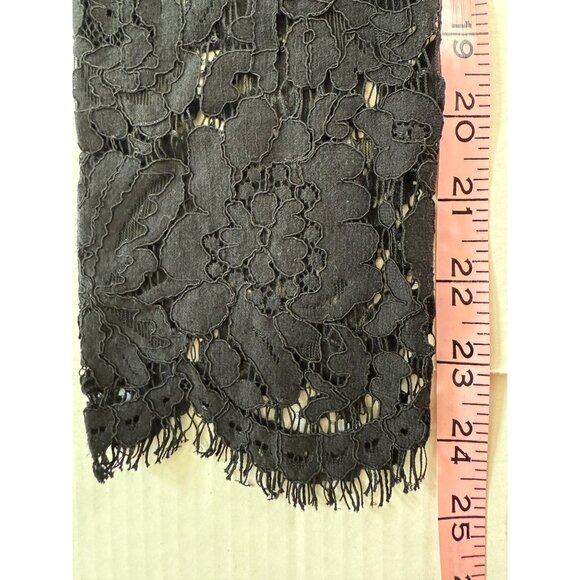 Lulus Womens Sheer Black Floral Lace Bodycon Dress with Plunging Neckline Party - Picture 10 of 10